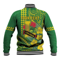 Personalised Hawaii Leilehua High School Baseball Jacket Tribal Tattoo With Hibiscus Flowers LT05 - Polynesian Pride