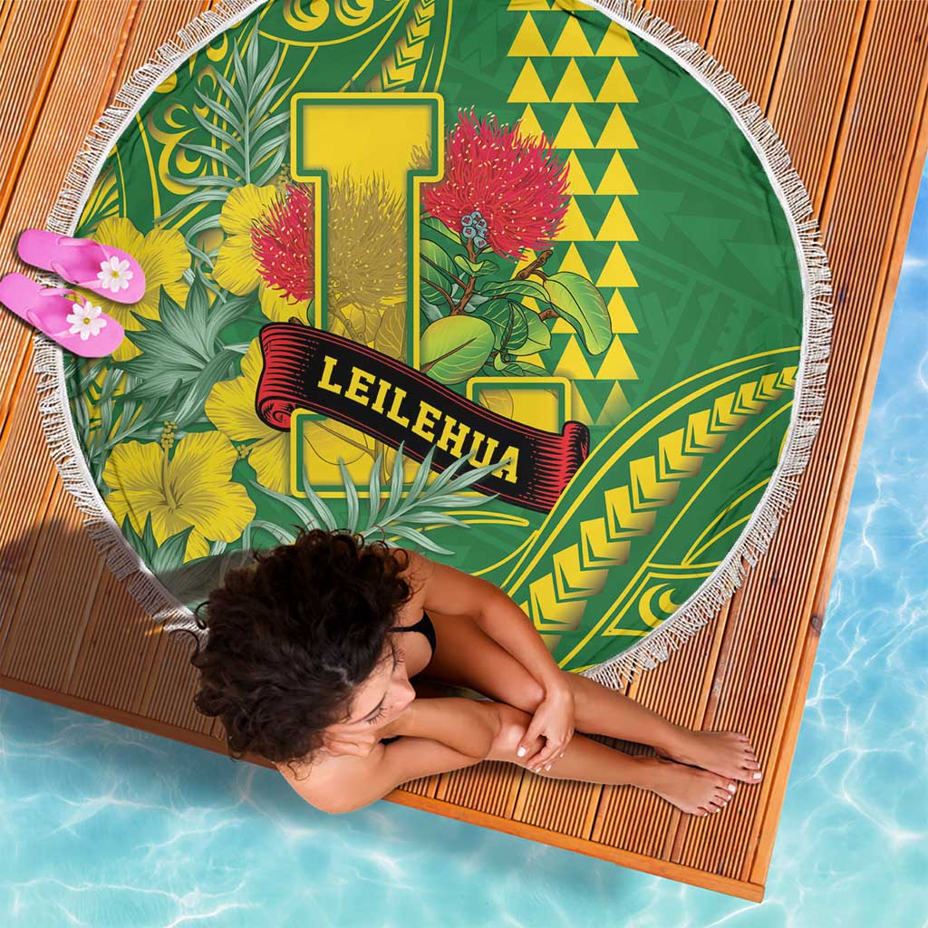 Hawaii Leilehua High School Beach Blanket Tribal Tattoo With Hibiscus Flowers LT05 - Polynesian Pride