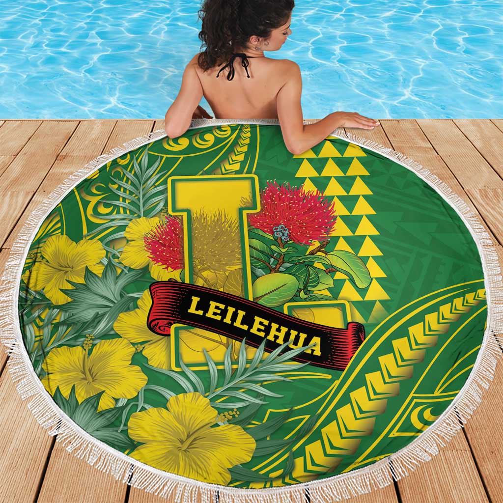 Hawaii Leilehua High School Beach Blanket Tribal Tattoo With Hibiscus Flowers LT05 - Polynesian Pride