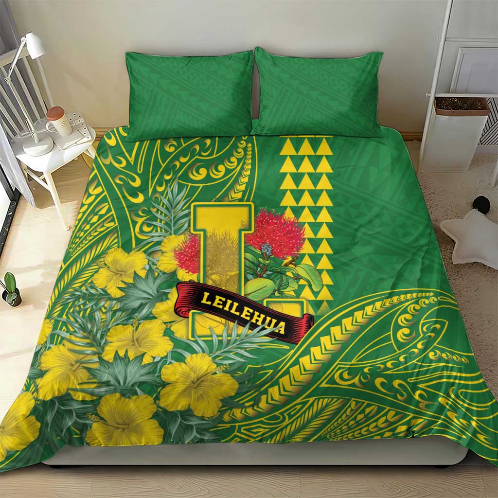 Hawaii Leilehua High School Bedding Set Tribal Tattoo With Hibiscus Flowers LT05 - Polynesian Pride