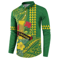 Personalised Hawaii Leilehua High School Button Sweatshirt Tribal Tattoo With Hibiscus Flowers