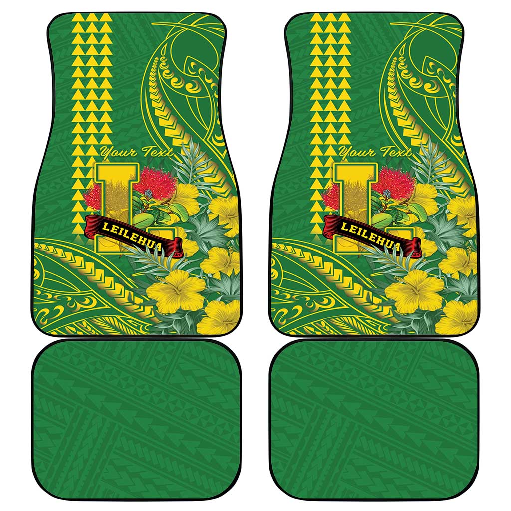 Personalised Hawaii Leilehua High School Car Mats Tribal Tattoo With Hibiscus Flowers LT05 - Polynesian Pride
