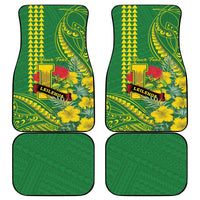 Personalised Hawaii Leilehua High School Car Mats Tribal Tattoo With Hibiscus Flowers LT05 - Polynesian Pride