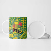 Personalised Hawaii Leilehua High School Ceramic Mug Tribal Tattoo With Hibiscus Flowers LT05 - Polynesian Pride
