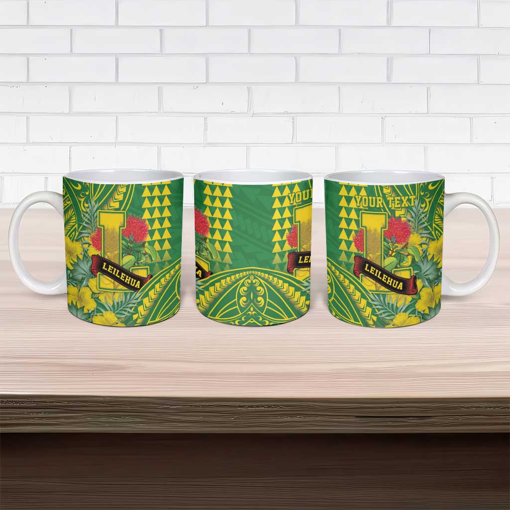 Personalised Hawaii Leilehua High School Ceramic Mug Tribal Tattoo With Hibiscus Flowers LT05 - Polynesian Pride