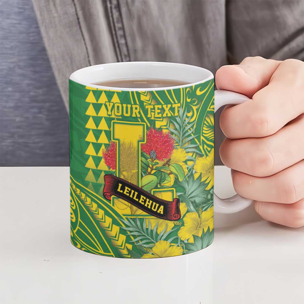Personalised Hawaii Leilehua High School Ceramic Mug Tribal Tattoo With Hibiscus Flowers LT05 - Polynesian Pride