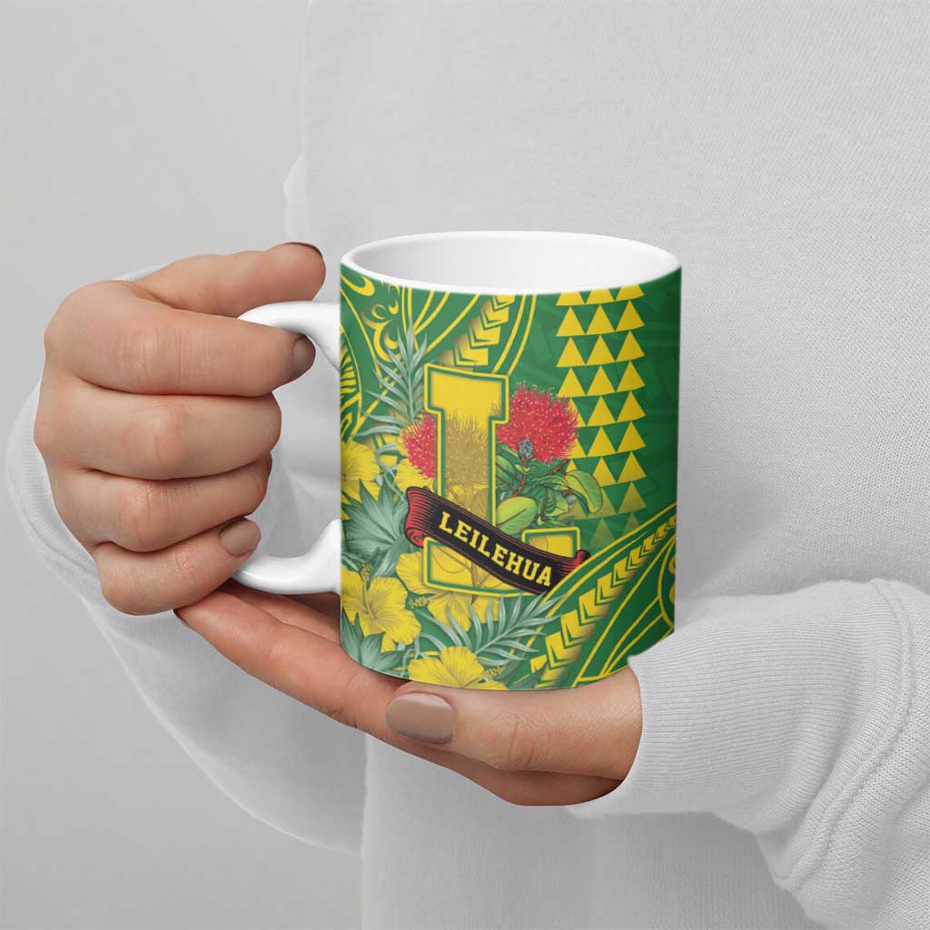 Personalised Hawaii Leilehua High School Ceramic Mug Tribal Tattoo With Hibiscus Flowers LT05 - Polynesian Pride