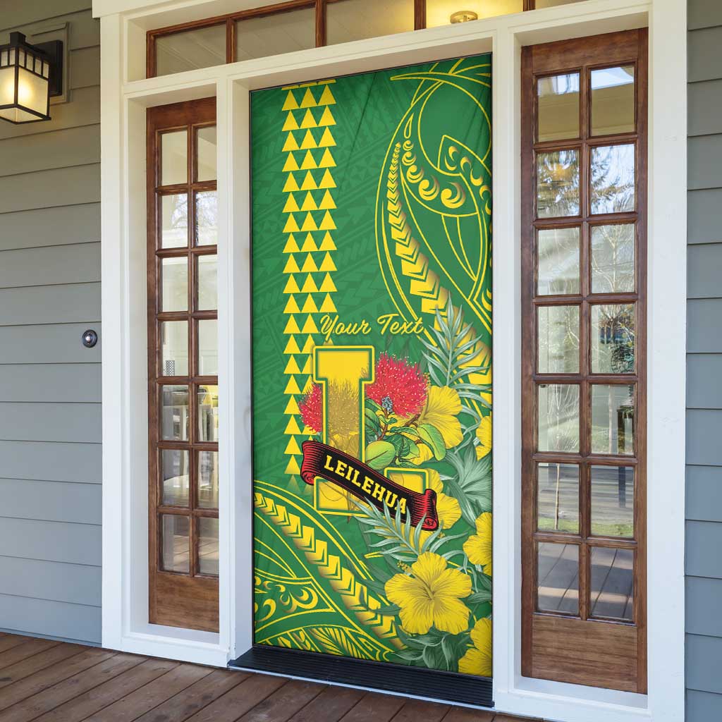 Personalised Hawaii Leilehua High School Door Cover Tribal Tattoo With Hibiscus Flowers