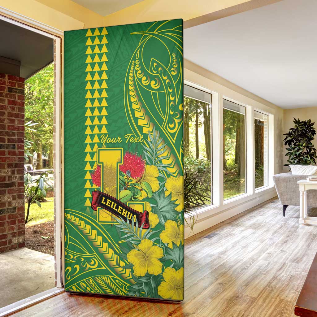 Personalised Hawaii Leilehua High School Door Cover Tribal Tattoo With Hibiscus Flowers
