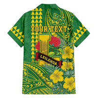 Personalised Hawaii Leilehua High School Family Matching Mermaid Dress and Hawaiian Shirt Tribal Tattoo With Hibiscus Flowers
