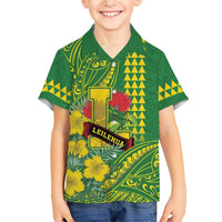 Personalised Hawaii Leilehua High School Family Matching Puletasi and Hawaiian Shirt Tribal Tattoo With Hibiscus Flowers