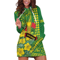 Personalised Hawaii Leilehua High School Hoodie Dress Tribal Tattoo With Hibiscus Flowers