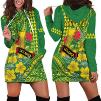 Personalised Hawaii Leilehua High School Hoodie Dress Tribal Tattoo With Hibiscus Flowers