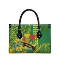 Hawaii Leilehua High School Leather Bag Tribal Tattoo With Hibiscus Flowers LT05 - Polynesian Pride