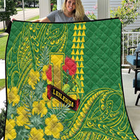 Hawaii Leilehua High School Quilt Tribal Tattoo With Hibiscus Flowers