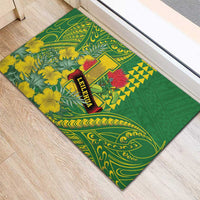 Hawaii Leilehua High School Rubber Doormat Tribal Tattoo With Hibiscus Flowers LT05 - Polynesian Pride