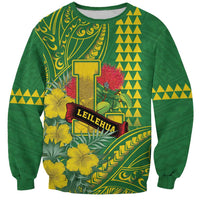 Personalised Hawaii Leilehua High School Sweatshirt Tribal Tattoo With Hibiscus Flowers