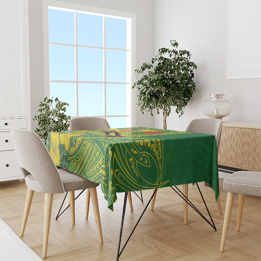 Hawaii Leilehua High School Tablecloth Tribal Tattoo With Hibiscus Flowers LT05 - Polynesian Pride