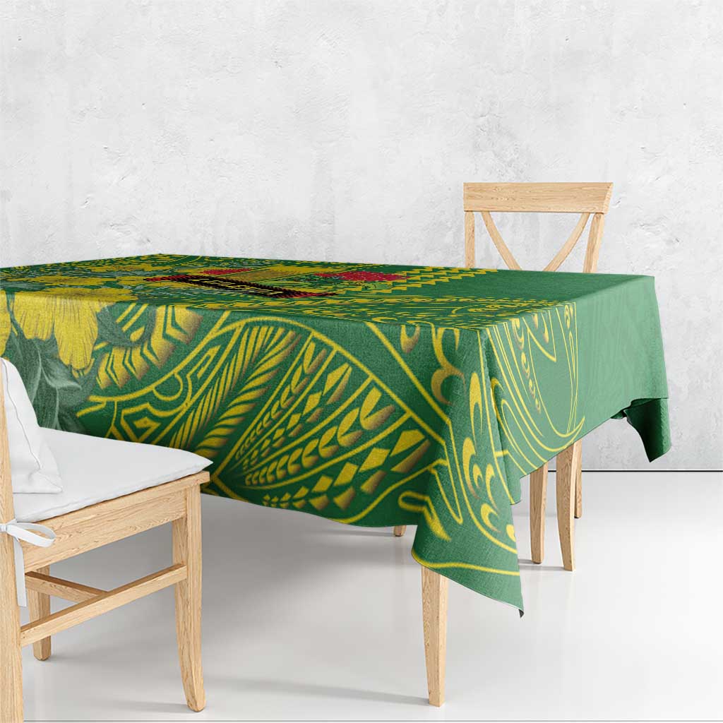 Hawaii Leilehua High School Tablecloth Tribal Tattoo With Hibiscus Flowers LT05 - Polynesian Pride