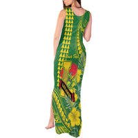 Personalised Hawaii Leilehua High School Tank Maxi Dress Tribal Tattoo With Hibiscus Flowers