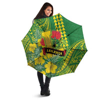 Hawaii Leilehua High School Umbrella Tribal Tattoo With Hibiscus Flowers LT05 - Polynesian Pride