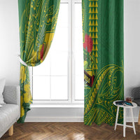 Hawaii Leilehua High School Window Curtain Tribal Tattoo With Hibiscus Flowers LT05 - Polynesian Pride