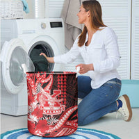 Hawaii Kalani High School Laundry Basket Tribal Tattoo With Hibiscus Flowers LT05 - Polynesian Pride