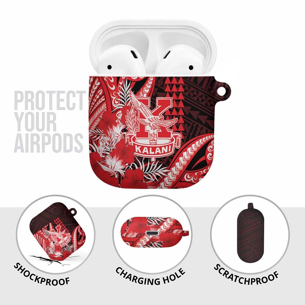 Hawaii Kalani High School AirPods Case Tribal Tattoo With Hibiscus Flowers LT05 - Polynesian Pride