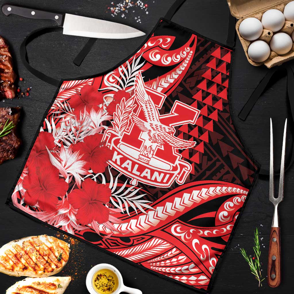 Hawaii Kalani High School Apron Tribal Tattoo With Hibiscus Flowers