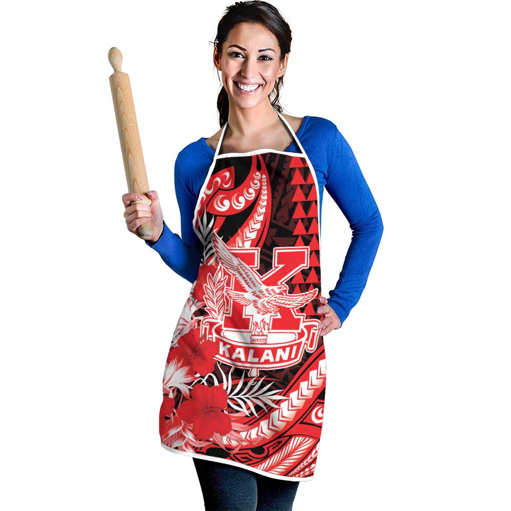Hawaii Kalani High School Apron Tribal Tattoo With Hibiscus Flowers
