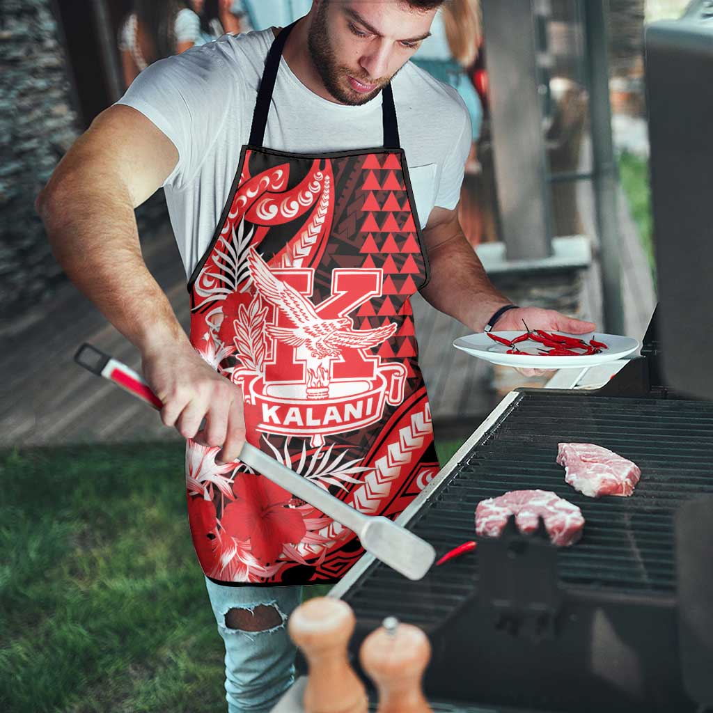 Hawaii Kalani High School Apron Tribal Tattoo With Hibiscus Flowers