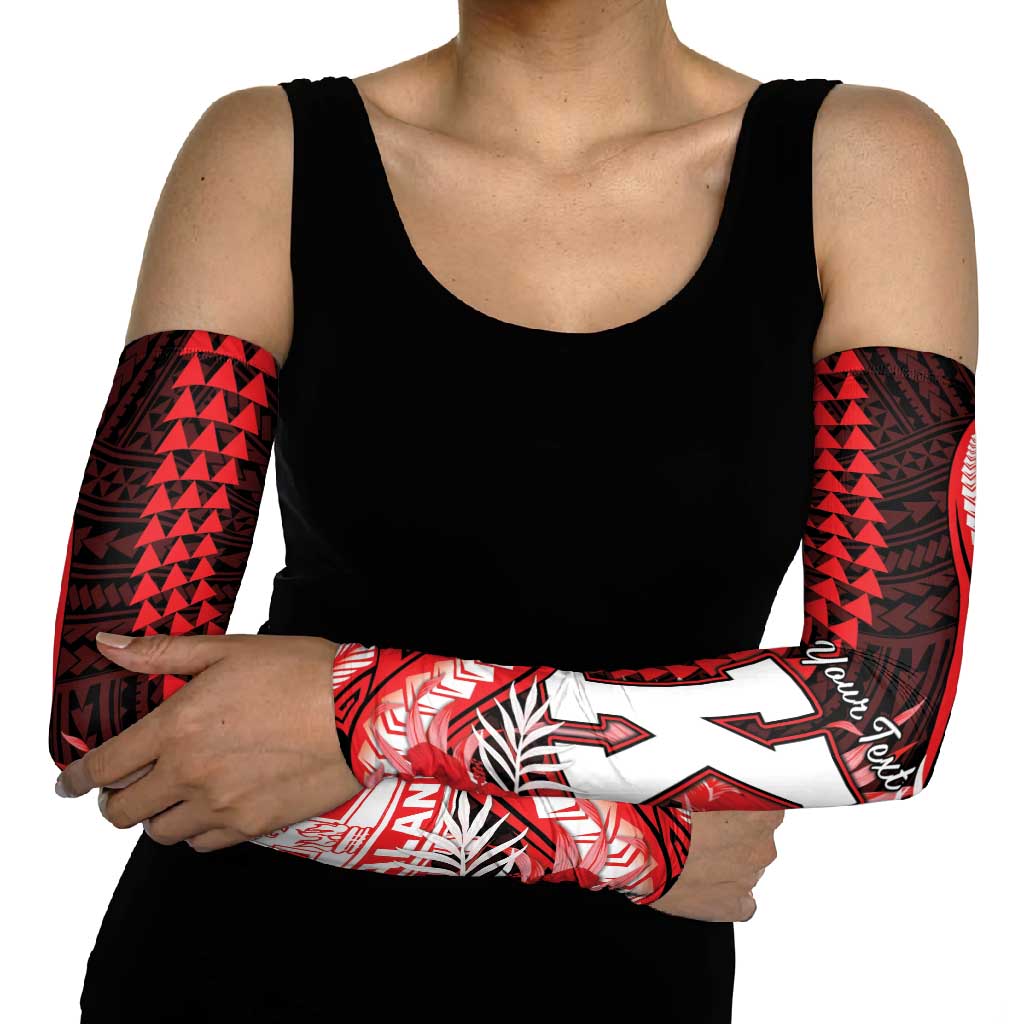 Personalised Hawaii Kalani High School Arm Sleeves Tribal Tattoo With Hibiscus Flowers LT05 - Polynesian Pride