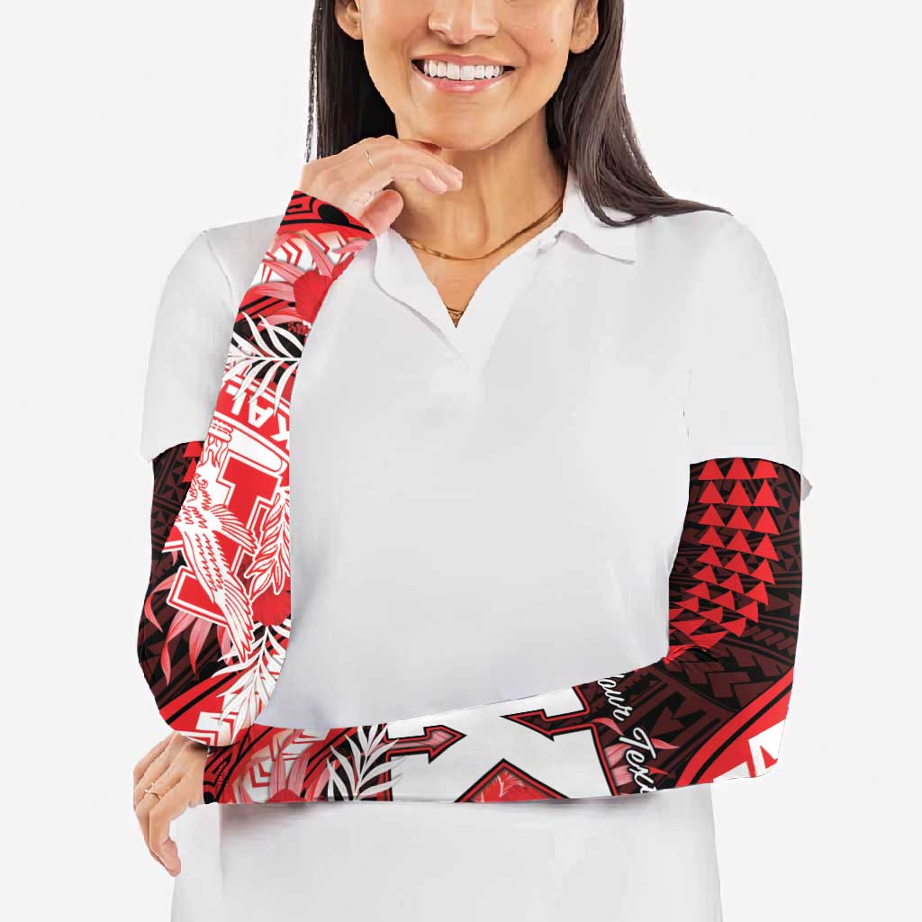 Personalised Hawaii Kalani High School Arm Sleeves Tribal Tattoo With Hibiscus Flowers LT05 - Polynesian Pride