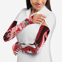 Personalised Hawaii Kalani High School Arm Sleeves Tribal Tattoo With Hibiscus Flowers LT05 - Polynesian Pride