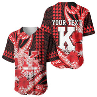 Personalised Hawaii Kalani High School Baseball Jersey Tribal Tattoo With Hibiscus Flowers LT05 - Polynesian Pride