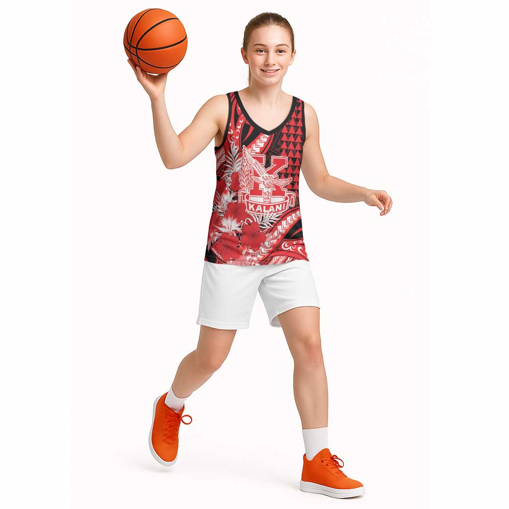 Personalised Hawaii Kalani High School Basketball Jersey Tribal Tattoo With Hibiscus Flowers