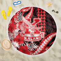 Hawaii Kalani High School Beach Blanket Tribal Tattoo With Hibiscus Flowers