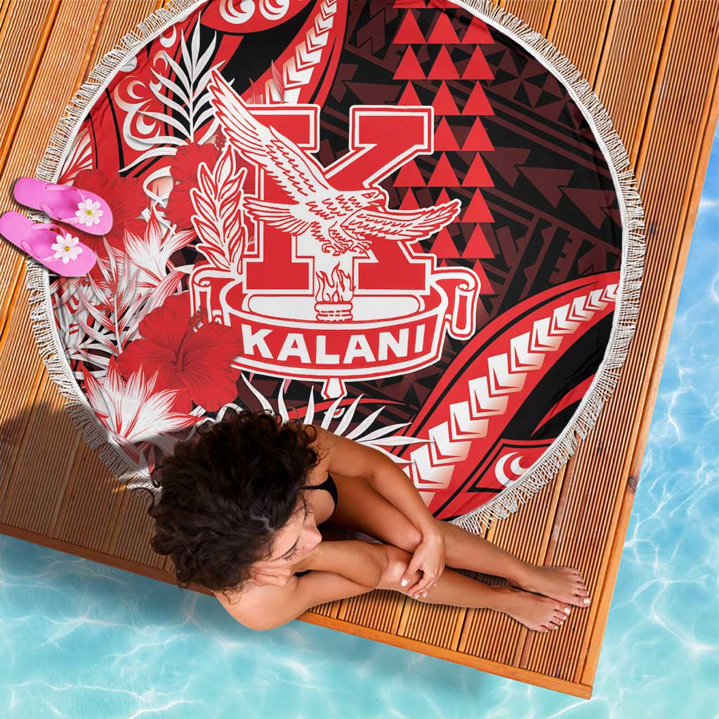 Hawaii Kalani High School Beach Blanket Tribal Tattoo With Hibiscus Flowers