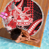 Hawaii Kalani High School Beach Blanket Tribal Tattoo With Hibiscus Flowers
