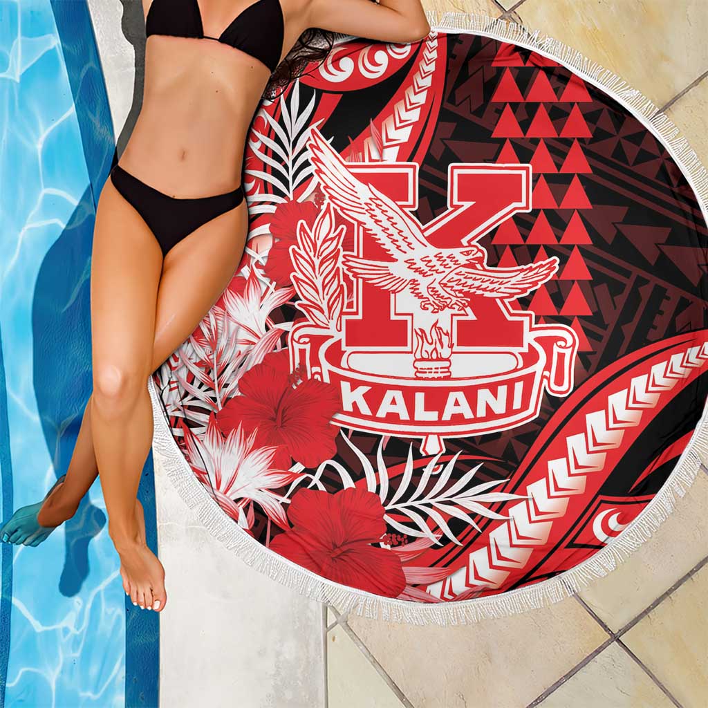 Hawaii Kalani High School Beach Blanket Tribal Tattoo With Hibiscus Flowers