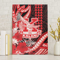 Hawaii Kalani High School Canvas Wall Art Tribal Tattoo With Hibiscus Flowers LT05 Without Frame Red - Polynesian Pride