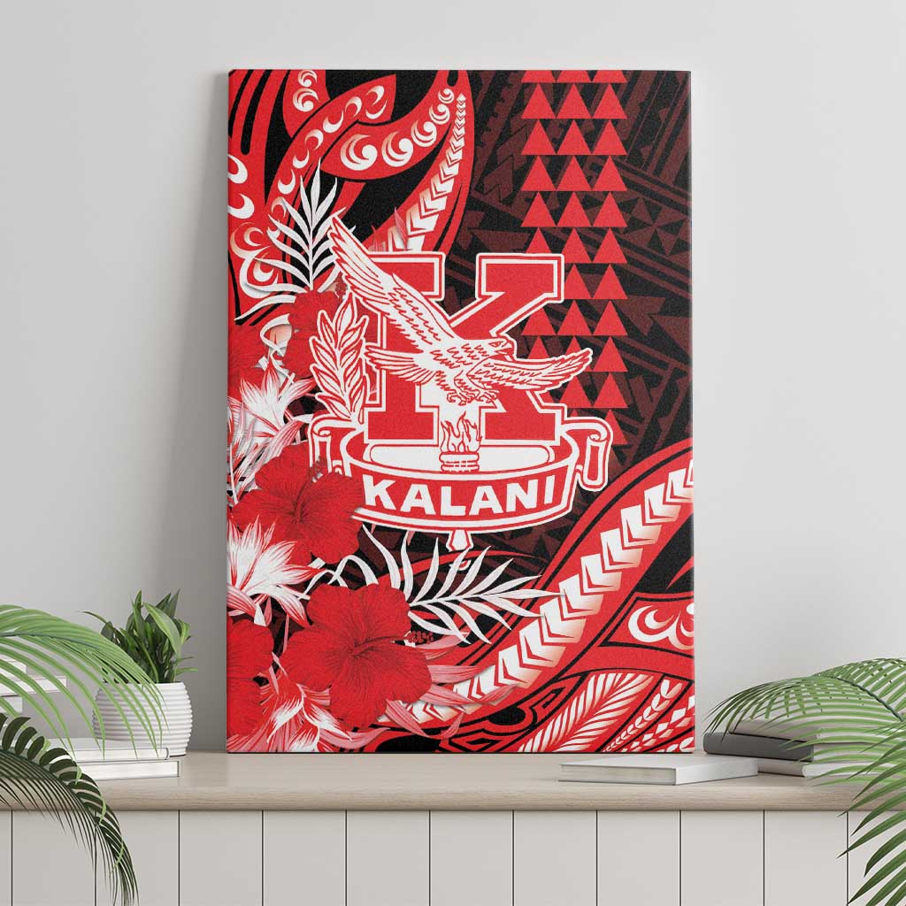Hawaii Kalani High School Canvas Wall Art Tribal Tattoo With Hibiscus Flowers LT05 - Polynesian Pride