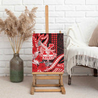 Hawaii Kalani High School Canvas Wall Art Tribal Tattoo With Hibiscus Flowers LT05 - Polynesian Pride