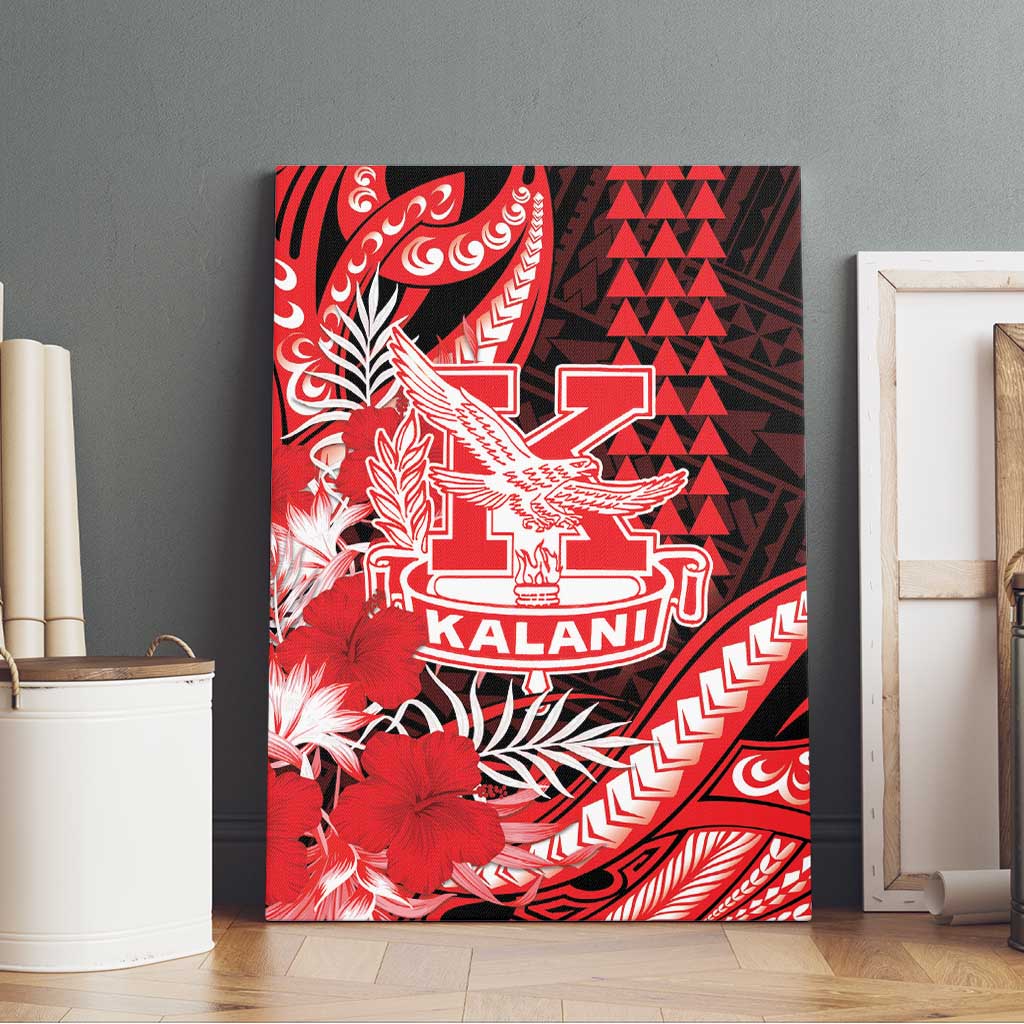 Hawaii Kalani High School Canvas Wall Art Tribal Tattoo With Hibiscus Flowers LT05 - Polynesian Pride