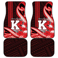 Personalised Hawaii Kalani High School Car Mats Tribal Tattoo With Hibiscus Flowers LT05 - Polynesian Pride