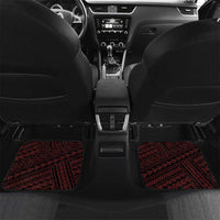 Personalised Hawaii Kalani High School Car Mats Tribal Tattoo With Hibiscus Flowers LT05 Set 2pcs - Back Red - Polynesian Pride