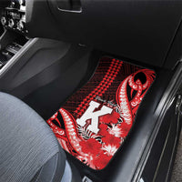 Personalised Hawaii Kalani High School Car Mats Tribal Tattoo With Hibiscus Flowers LT05 - Polynesian Pride
