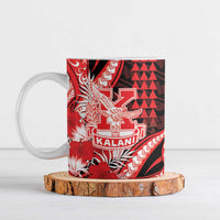 Personalised Hawaii Kalani High School Ceramic Mug Tribal Tattoo With Hibiscus Flowers LT05 Red - Polynesian Pride