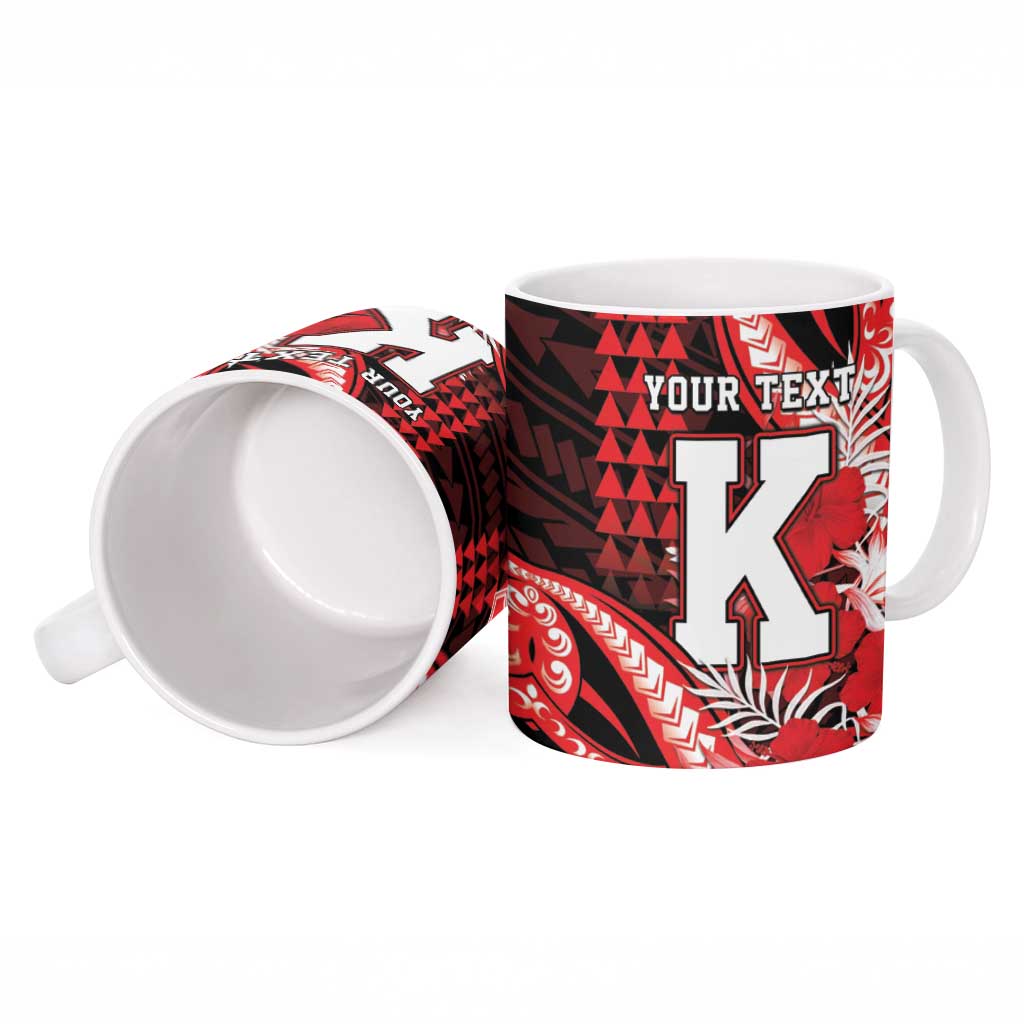 Personalised Hawaii Kalani High School Ceramic Mug Tribal Tattoo With Hibiscus Flowers LT05 - Polynesian Pride