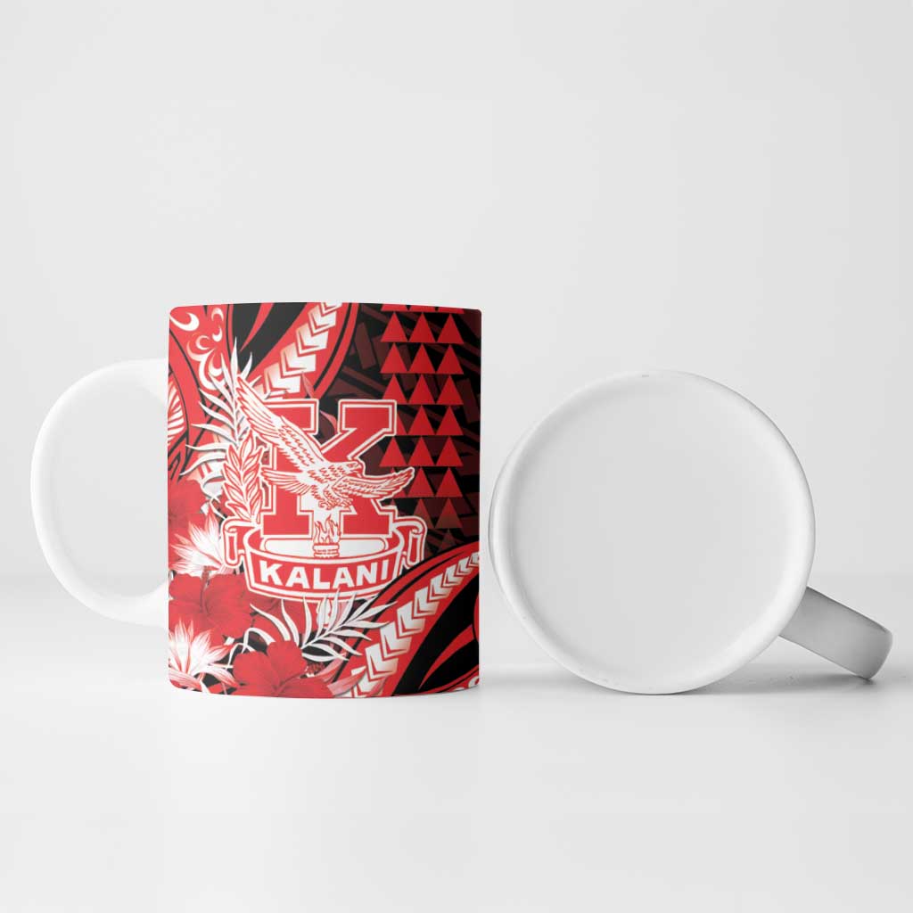 Personalised Hawaii Kalani High School Ceramic Mug Tribal Tattoo With Hibiscus Flowers LT05 - Polynesian Pride